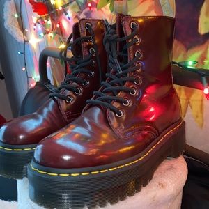 Dr. Martens V Jadon II Cherry Red Platform Boots